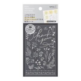 Midori 82649006 Sticker Decal Foil Thank You Flower Pattern