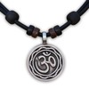 HANA LIMA Leather Necklace Om Buddha Shiva India Surfer Necklace