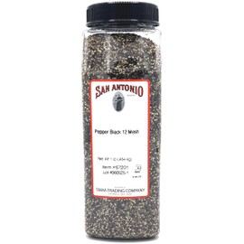San Antonio Brand 16 Ounce (12 Mesh) Coarse Ground Black Pepper, for Making BBQ Grilling Meat Rub Seasoning, Bulk Food Service Size