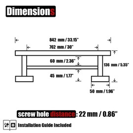 JQK Bath Towel Bar, Matte Black 304 Stainless Steel Thicken 0.8mm Towel Rack for Bathroom,