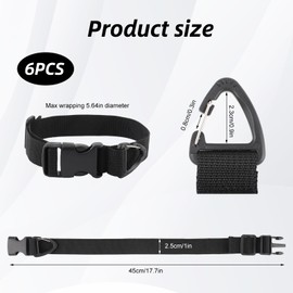 6 Pack 17 Inch Extension Cord Holder Organizer with Triangle Buckle, Heavy Duty Adjustable Storage Straps for Garage,Workshop,Cable,Hoses, Ropes Organization and Storage