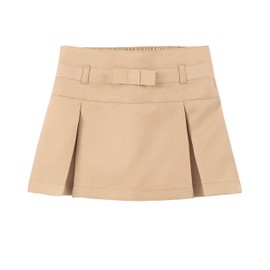 IZOD Girls' School Uniform Pull-on Scooter Skirt, Khaki Pleated, 2T