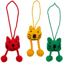 Cat Ornaments - Hand Crochet Set of 3 Cat Ornaments