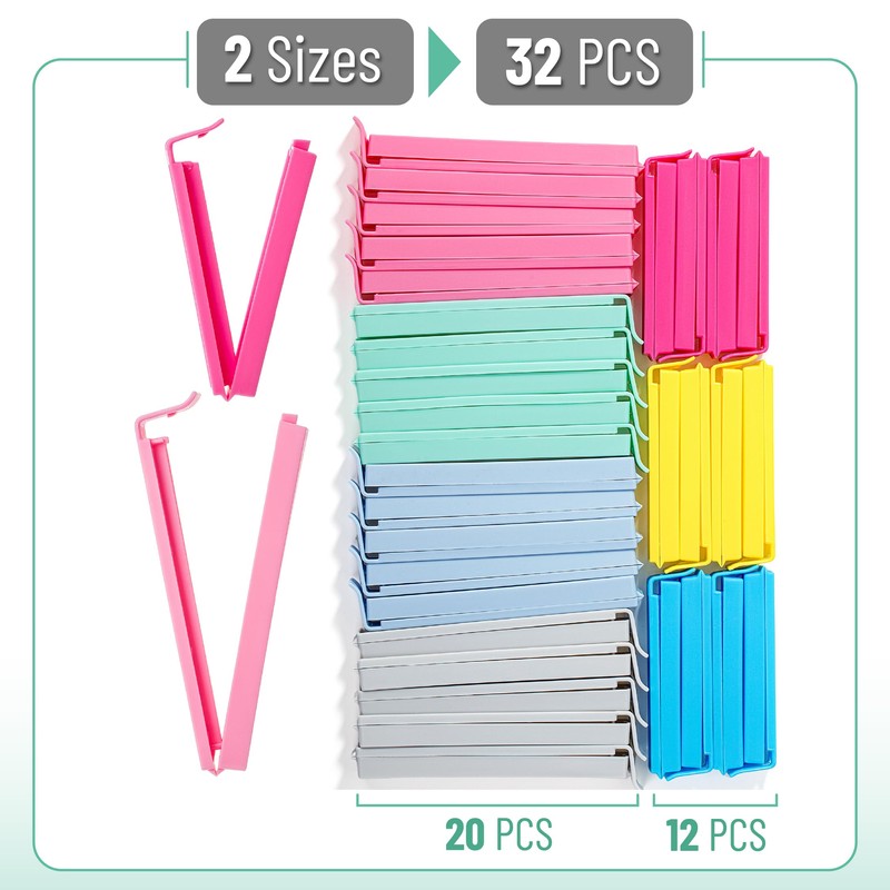 Mr. Pen- Food Bag Sealing Clips, 32 Pack, 2 Sizes,