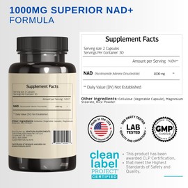 VINATURA NAD Supplement 1000mg - Pure NAD Supplement for Anti-Aging