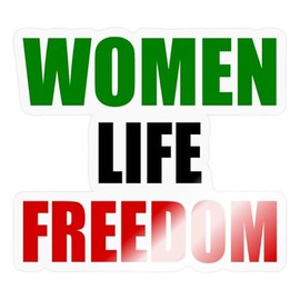 Spreadshirt Women Life Freedom Iran Protest Sticker 10 x 10 cm 10 x 10 cm Glossy Transparent