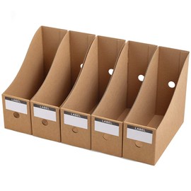 Panavage File Box, A4, Paper, Small Storage, File Stand, Stationery Storage, Office Supplies, Assembly Type, Set of 5