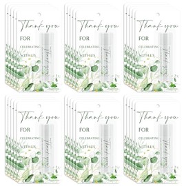 30 Pack Wedding Thank You Gifts Moisturizing Lip Balms in Bulk Bridal Baby Shower Return Gifts Sage Green Eucalyptus Leaf Theme Birthday Party Favors Games Prizes Guests Gifts (Peppermint)