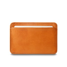 Bosca Leather Card Holder for Men - Slim Wallet with Pull-Tab Ejector - Card Pockets For Multiple Cards Minimalist Design - Men's Credit Card & ID Cases 3.75" x 2.25" Saddle Brown