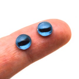 Teal Blue Goat Animal Glass Eyes 6mm to 40mm Jewelry Cabochon Art Doll Taxidermy Sculptures Polymer Clay Realistic Eyeball Flat Domed Sheep (30mm)