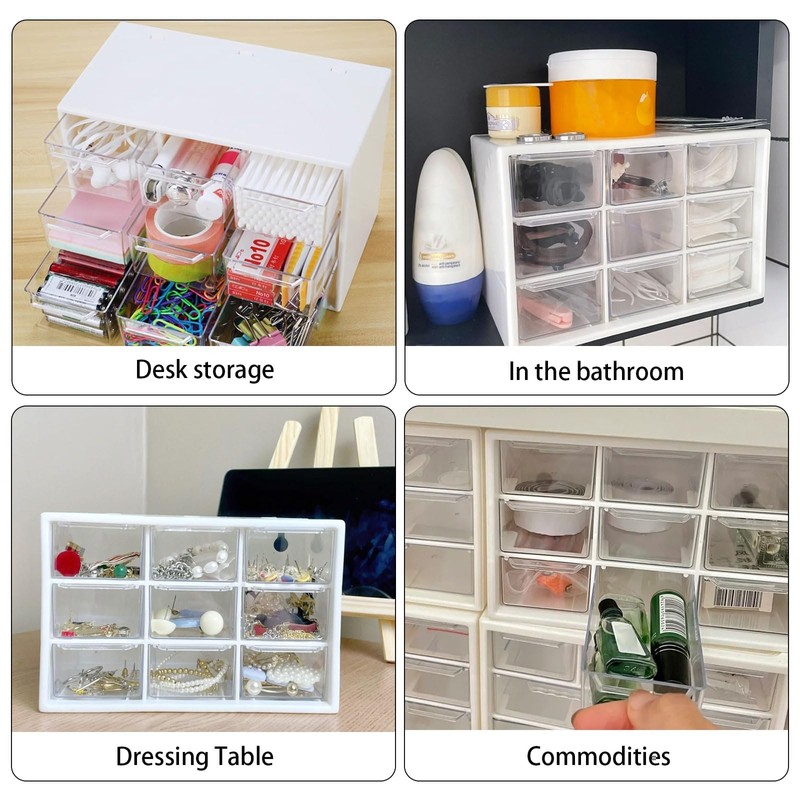 Pack of 2 Craft Box Storage Drawer Sorting Box Desktop