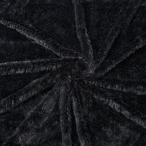 PH PandaHall Black Faux Fur Fabric Plush Fabric 1.5 m