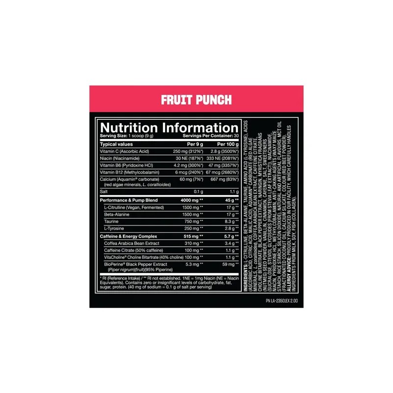 Mutant Madness Ponche De Frutas 30 Servicios Pre Entreno