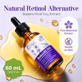 Bakuchi Oil - Natural Retinol Alternative Face Oil, Supercritical CO2 Extract for Fine Lines, Wrinkles & Radiant Glow, Pure Botanical Facial Oil for Sensitive, Dry & All Skin Types
