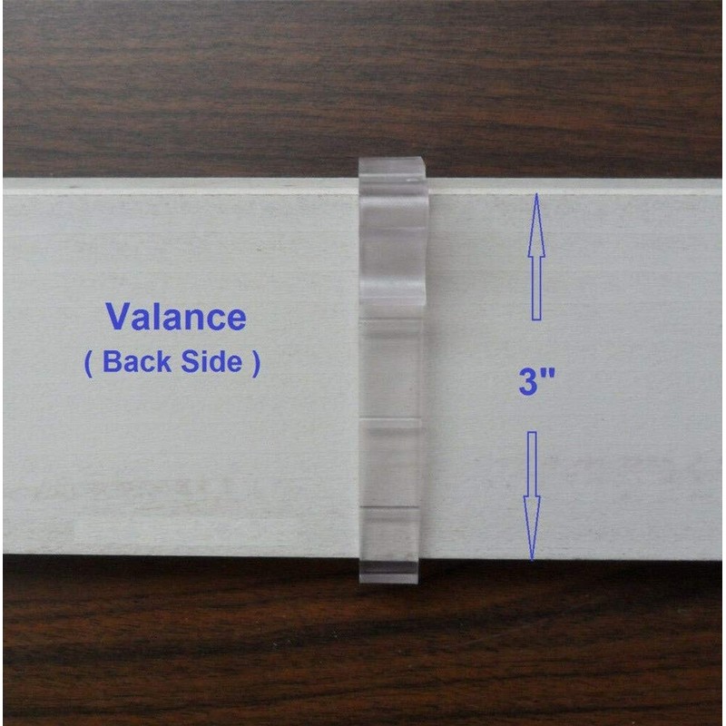 Valance Clips 10pcs 3'' Window Blinds Hidden Clip Clear Plastic