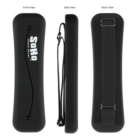 SoHo Silicone Pencil Case with Book Strap - Flexible Pouch for Pencils and Art Supplies - Black Protective Storage with Adjustable Elastic Strap to Attach to Sketchbooks, Bags, and Drawing Pads