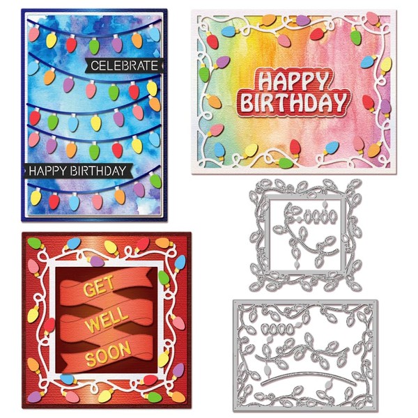GLOBLELAND Cutting Dies with Light Frame for Designing Cards, Light