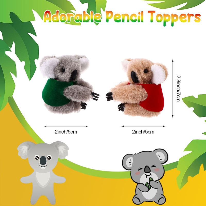 RZJSLSHANHAI 32Pcs Koala Clip Koala Pencil Buddy 2.73" Brown Grey