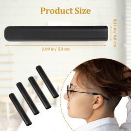 4 PCS Silicone Glasses Non Slip Ear Cushion, Anti Slip Grip Eyeglasses Temple Tips Sleeve, Cushion for Glasses Grips for Behind The Ear for Glasses Slip Preventer (Black)