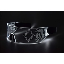 ASVP Shop Cyberpunk LED Visor Glasses - Perfect For Cosplay and Festivals - Cybergoth - Cyberpunk Glasses Goggles (HTC04-WHITE)