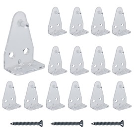 Runseaway 16PCS 2 Inch Blind Hold Down Brackets, Clear Plastic Bottom Rail Clips, Replacement Hooks for Mini Horizontal Blinds, Shades, Windows, Doors, Home & RV Use