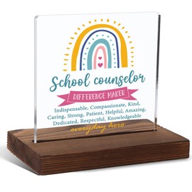 WINOESHE School Counselor Appreciation Gift, Inspirational Difference Maker Gift for School Counselor, Thank You Gifts for School Counselors, 4x4 Inch Acrylic Plaque, HSJ83
