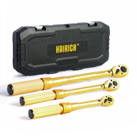 Hairich 1/4 3/8 1/2 in Drive Click Torque Wrench, 3Pcs Torque Wrench 1/4 3/8 1/2, 20-240in.lb, 10-45ft.lb, 10-170ft.lb,72-Tooth Dual Range Scales, with Quick Release Reversible Head for Bike, Car