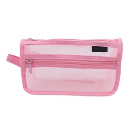 NUZAMAS 2 PCS Pencil Case Large Capacity Pencil Pouch Multipurpose Portable Staionery Storage Bag Travel Organizers Zipper File Bag for Office School Vacation Bathroom Pink