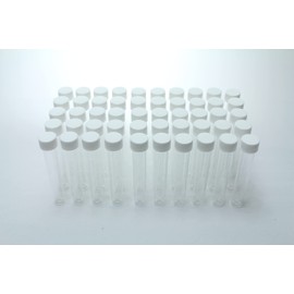 Test Tube, Plastic, Flat Bottom, with Screw-Cap, 10 ml, Pack of 50