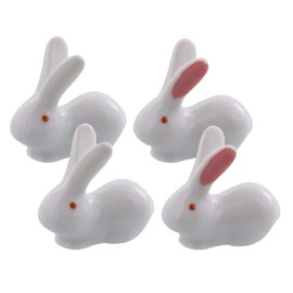 Tableware East Chopsticks Rest Cute Rabbit White & Pink Ears Set of 4
