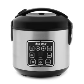 AROMA® 8-Cup (Cooked) / 2 Qt. Digital Rice & Grain Multicooker, Durable Nonstick Inner Pot, Oatmeal, Steam, White & Brown Rice, Keep Warm