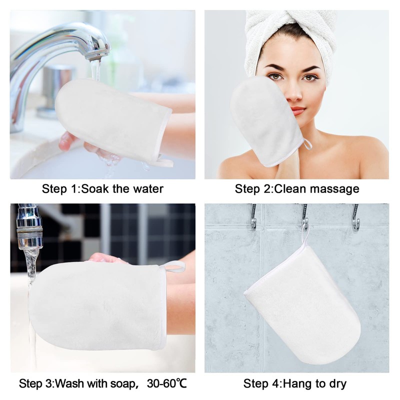 PHOGARY 8 Pack Microfiber Wash Mitts Flannel Soft Wash Mitt