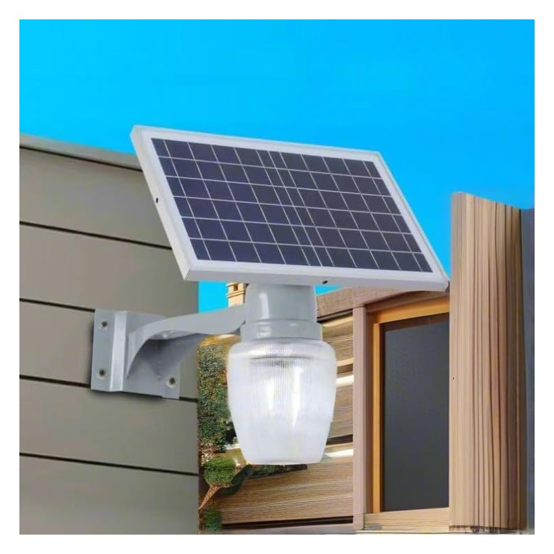 NICELAMPHK Solar Powered LED Post Light, Outdoor Garden Lamp with