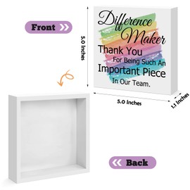 for Difference Maker Gifts Thank You Gifts for Boss Leader Manager Mentor Coach Appreciation Gifts for Colleague Employee Staff Difference Maker Home Office Decor Wooden Box Sign