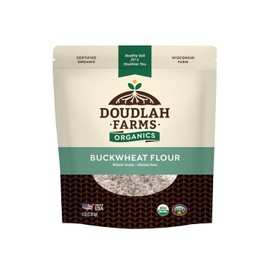 Organic Buckwheat Flour 5 lb - Non-GMO, USDA Organic, Gluten Free, Vegan - For Baking Bread, Pancakes, and More! Grown In USA, Farmed From Regenerative Soil by Doudlah Farms