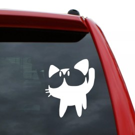 Black Heart Decals & More Studio Ghibli / Jiji Vinyl Decal | Color: White | 5" tall