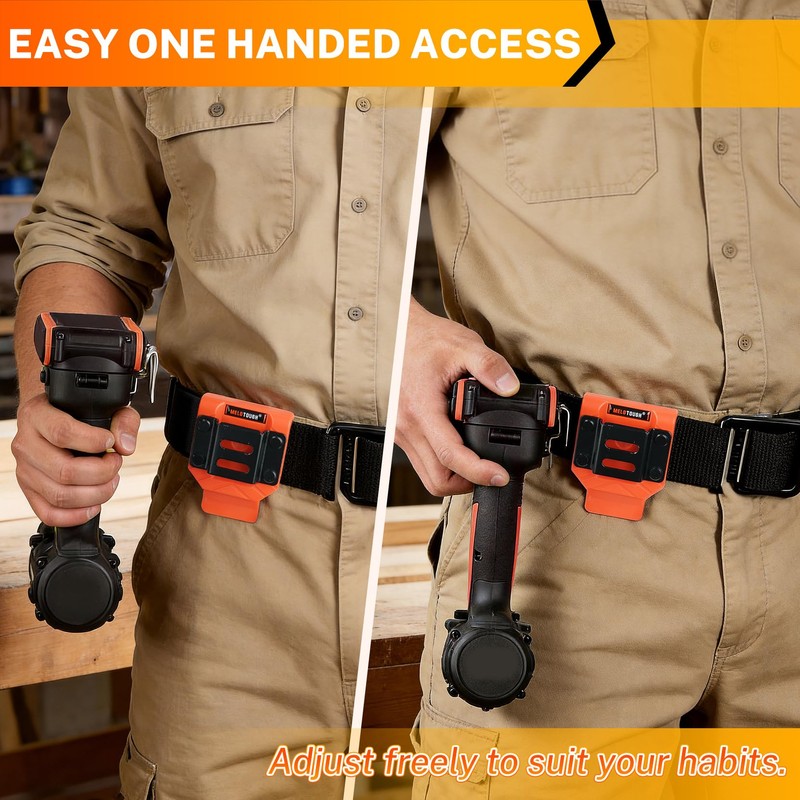 MELOTOUGH Drill Holder for Tool Belt – Orange ABS Holster,