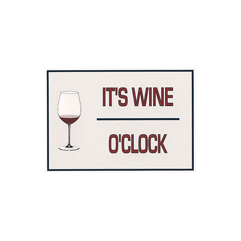 Funny Refrigerator Magnet. "It's Wine O'Clock". 2 sizes. This flexible