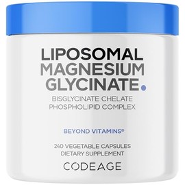 Codeage Suplemento Glicinato Magnesio Liposomal Suministro Meses Quelato Bisglicinato Píldoras Minerales Quelado Cápsulas Vitaminas Pimienta Negra