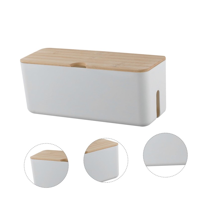 KOMBIUDA Charging Cable Storage Box Durable Plastic Cord Management Organizer