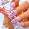 Sethexy Purple Rhinestone Handmade Press On Nail 3D Butterfly Crystal
