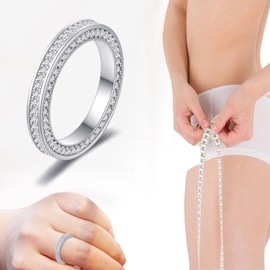 Roe Dolph Lymphatic Drainage Moissanite Rings for Women on Prime Lymph Detox Rings Shining Cubic Zirconia Ring Full Moissanite Paved Ring Lymphvity Ring for Christmas Stocking Stuffers(Size 6)