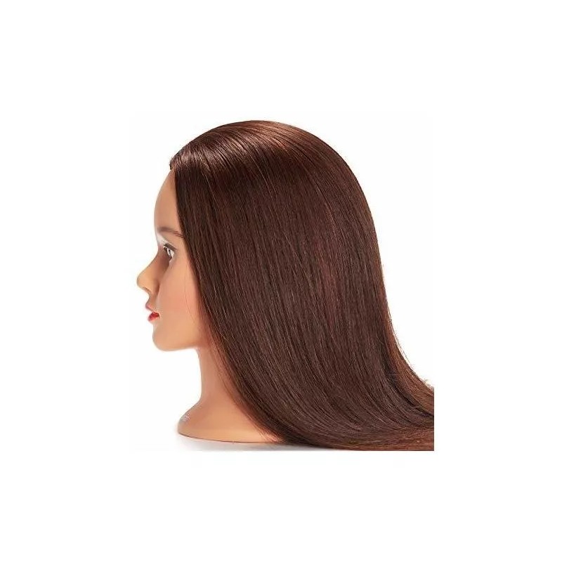 Hairginkgo Maniqui Cabeza Cabello Natural Marrón 55 Cm Hairginkgo