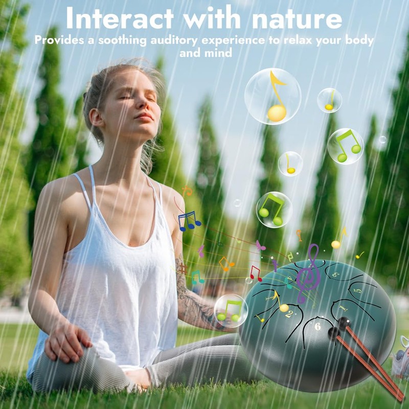 EUBSWA Garden Rain Drum, 8 Notes, Chakra Rain Drum for