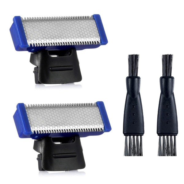 Cabezal de repuesto para afeitadora compatible con Micro Touches Solo Trimmer Cuchillas de repuesto Solo Razor Blades (2 piezas + 2 cepillos)