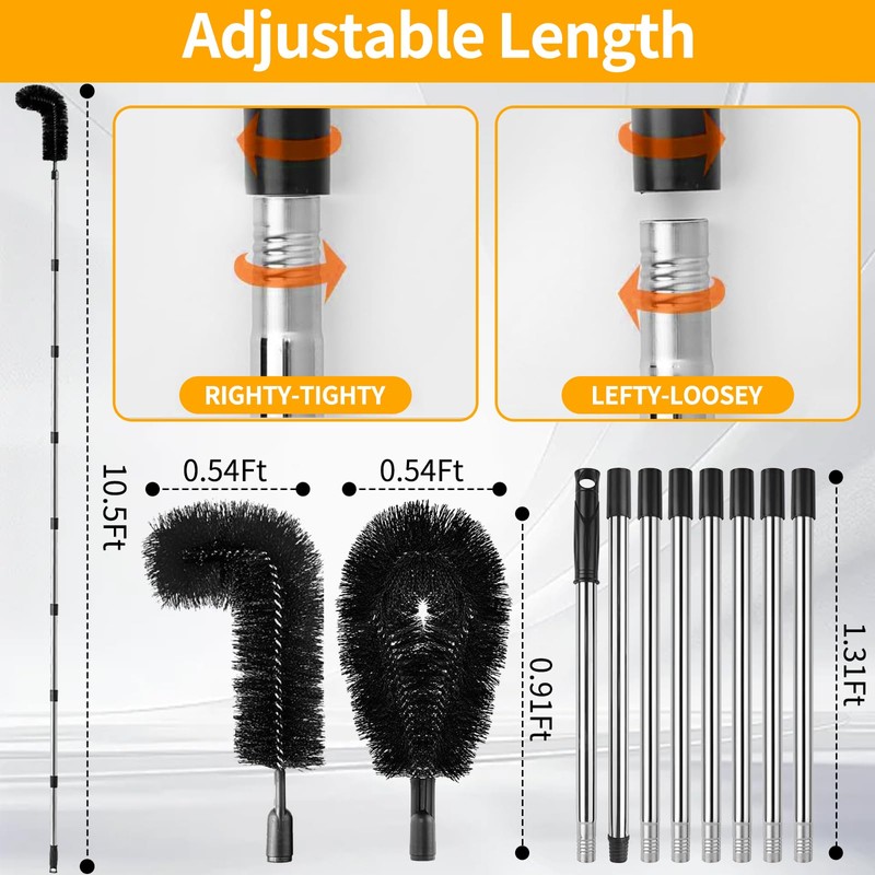 10.5FT Gutter Cleaning Tools from The Ground, Adjustable Rain Gutter