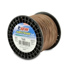 American Fishing Wire Surfstrand Bare 1x7 Stainless Steel Leader Wire, Camo Brown Color, 135 Pound Test, 30-Feet