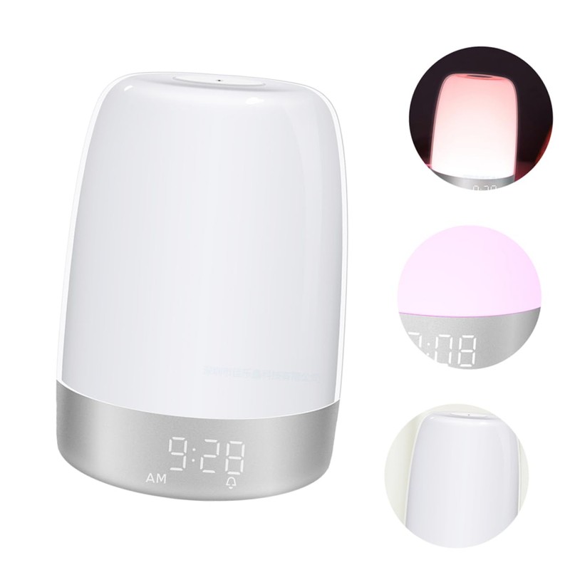 Alipis Timed Led Alarm Clock Light Wake up Night Lamp