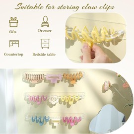 Wall Hair Clip Organizer - 3X Hangable Headband Storage Display | Transparent Hair Hoop Holder, Vanity Hair Clip Storage Organizer for Home Shop