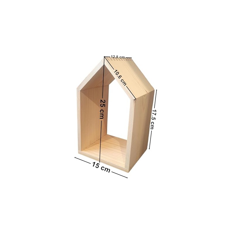 Wooden World - Wooden Shelf Plain Wall Hang Shape Of